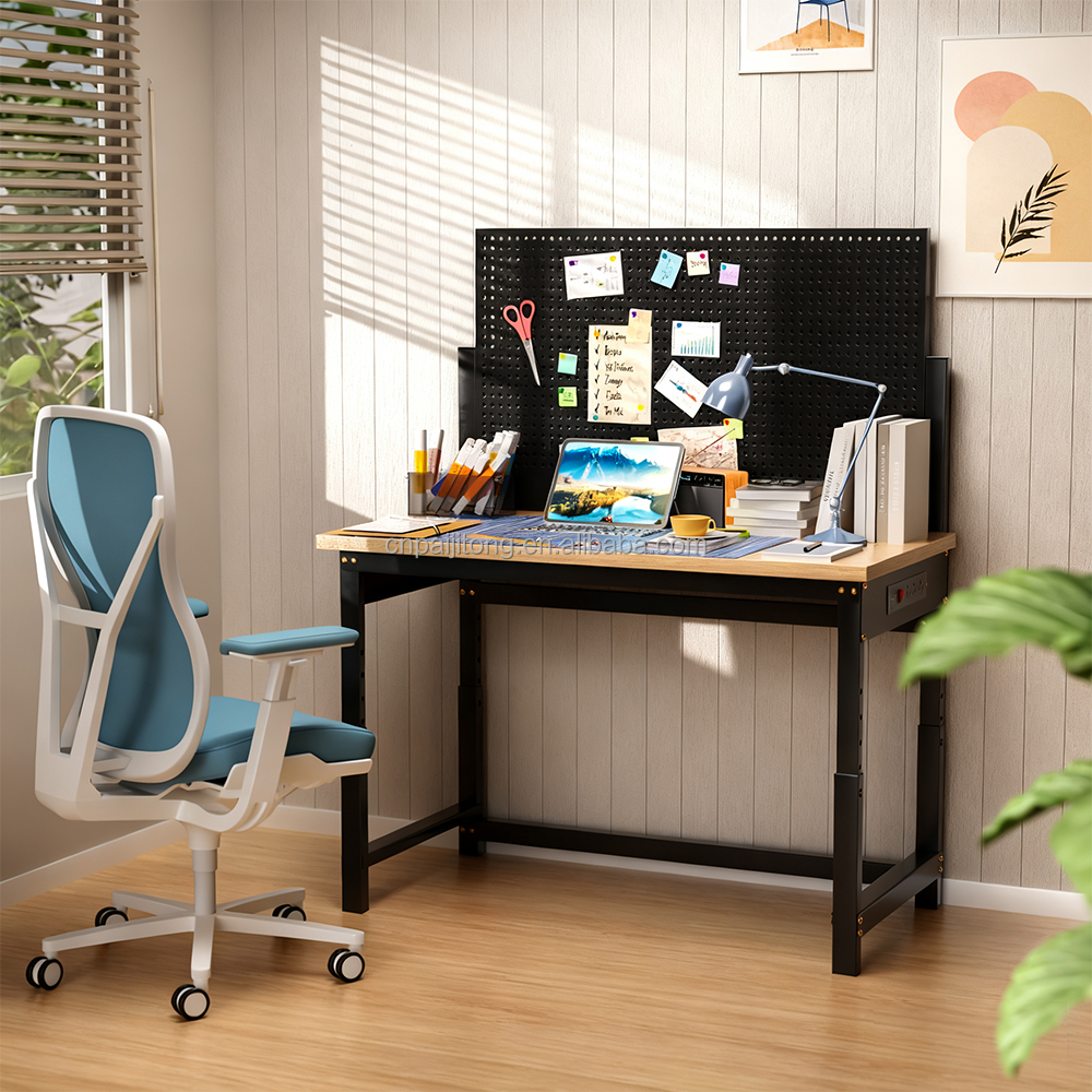 Industrial Steel Workbench with Shelves Adjustable Height Anti-Theft Features OEM Customizable Modern Design