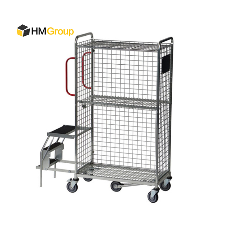 Adjustable Shelves Durable Metal Steel Welding Material Multi Level Heavy Duty Picking Trolleys for Warehouse