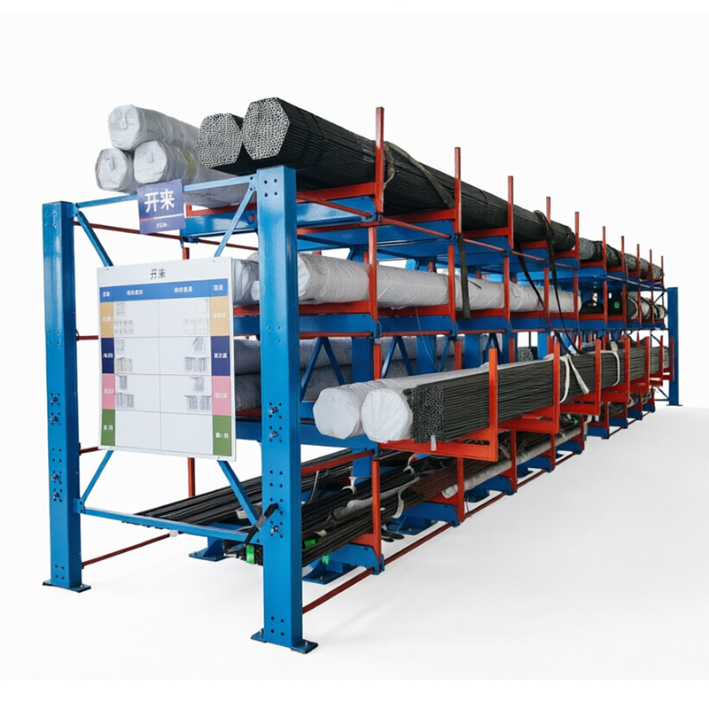 Automatic Electric Telescopic Cantilever Storage Rack Heavy Duty 5 Tons Capacity Intelligent Metal Pipe Storage System