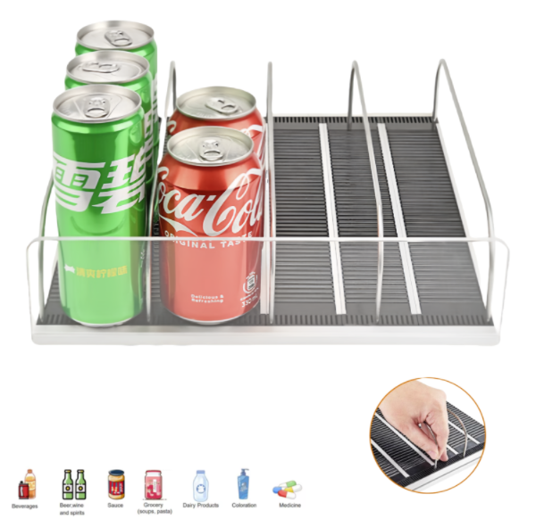 Beer Cave Rack Beverage Cooler Feed Glides Gravity Roller Shelf Heavy Duty Shelving for Cold Room Display
