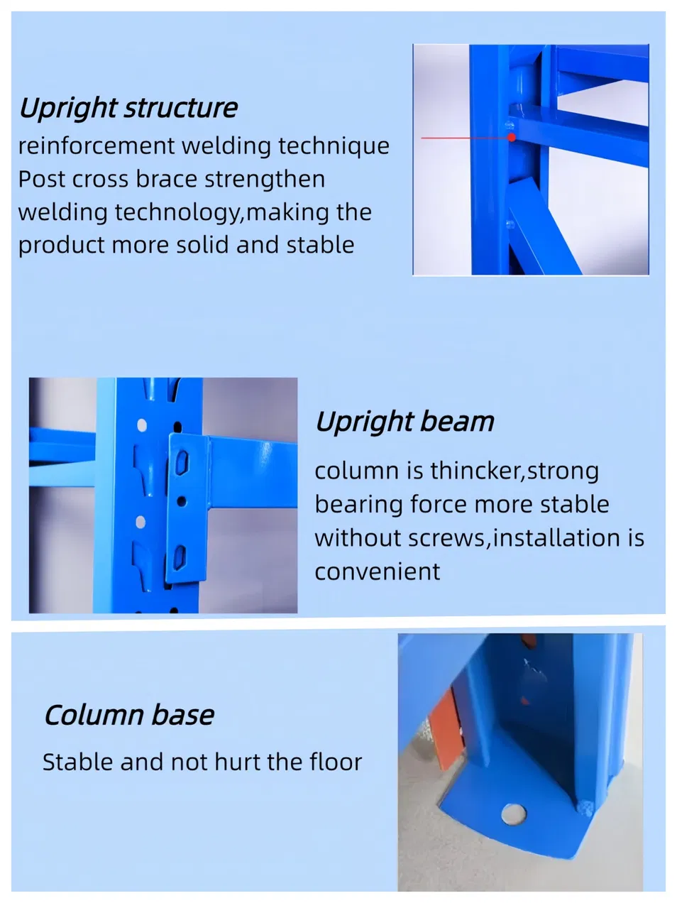 Upright structure details