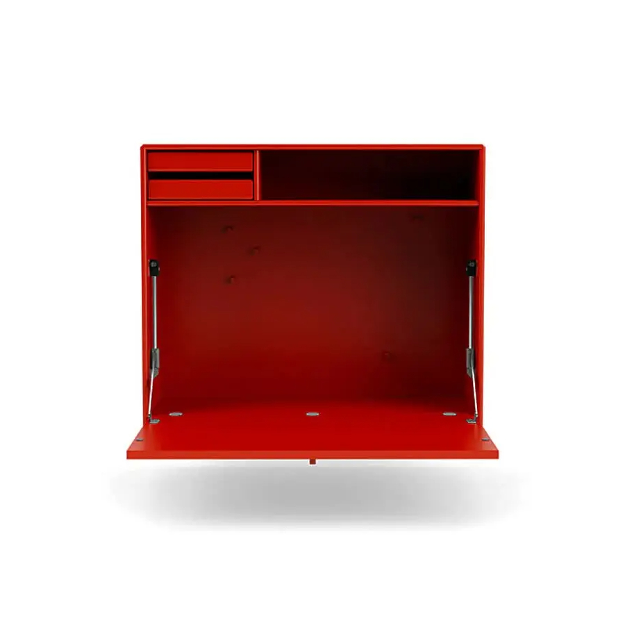 Customized Durable Red Hanging Storage Folding Workbench with Shelves and Drawers for Workshop Home Office Organization