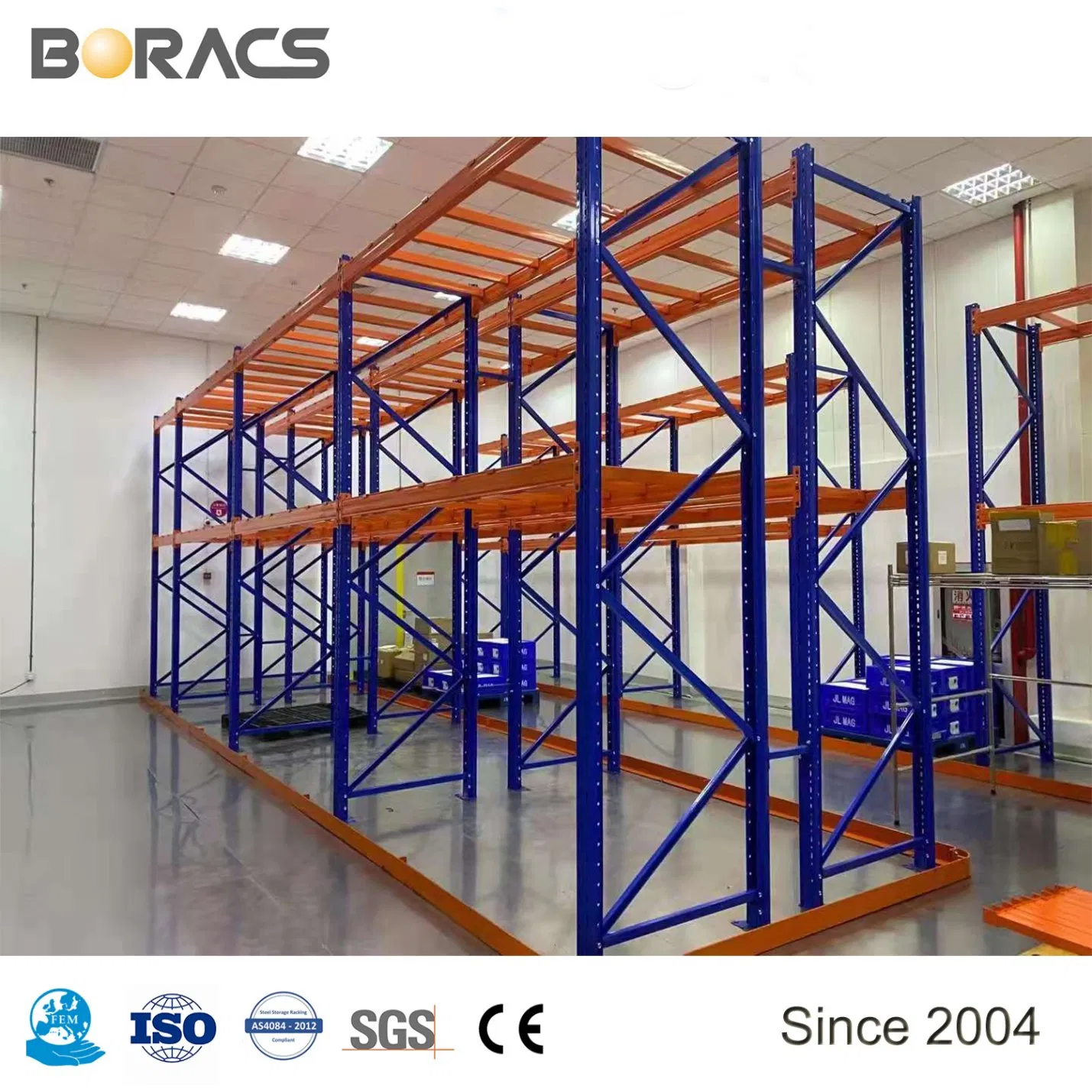 Electrical Movable Widely Used Very Narrow Aisle High Bay Pallet Racking with Guide Rail for All Types of Palletized Goods From China
