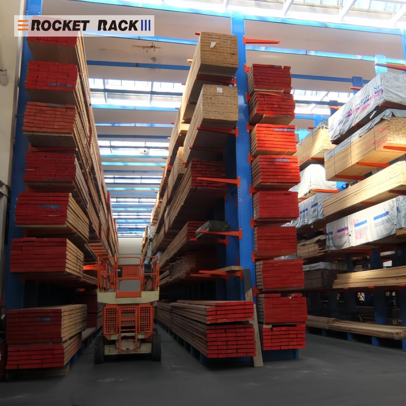 Industrial Heavy Duty Steel Cantilever Rack Layers Adjustable Durable Customizable Warehouse Racking for Lumber Pipe Storage