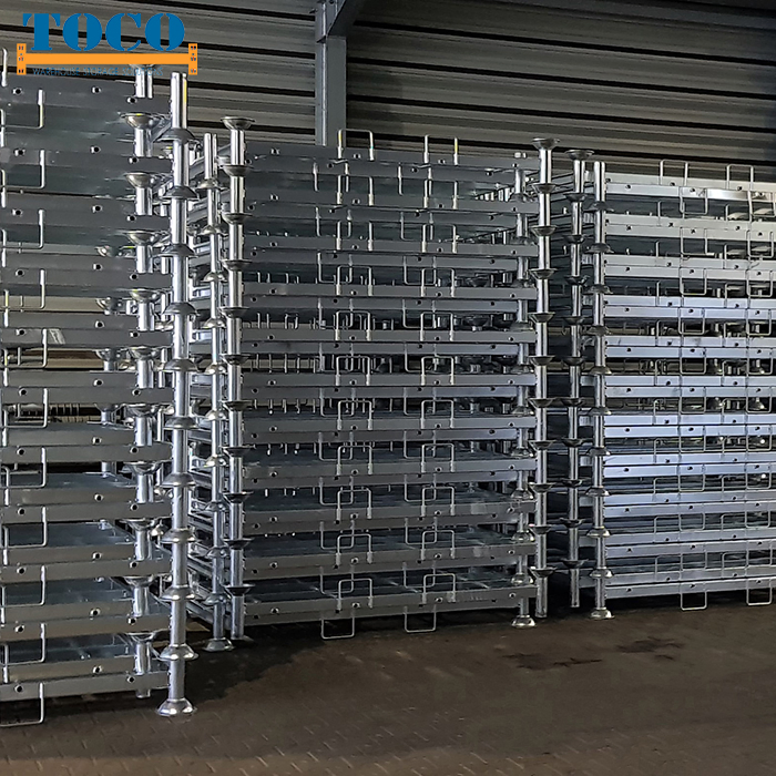 Cheap Steel Plywood Movable Logistic Stack Rack with Wire Mesh Deck