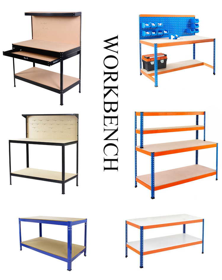 High Quality Industrial Two-Shelf Workbench System Heavy Duty Tool Storage Metal Worktable