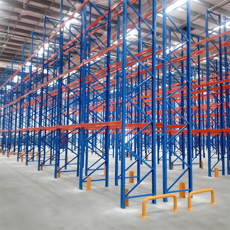 Heavy Duty High Capacity Adjustable Cold Rolled Steel Powder Coated Narrow Aisle Pallet Racking for Narrow Aisle Forklift Industrial Storage Application
