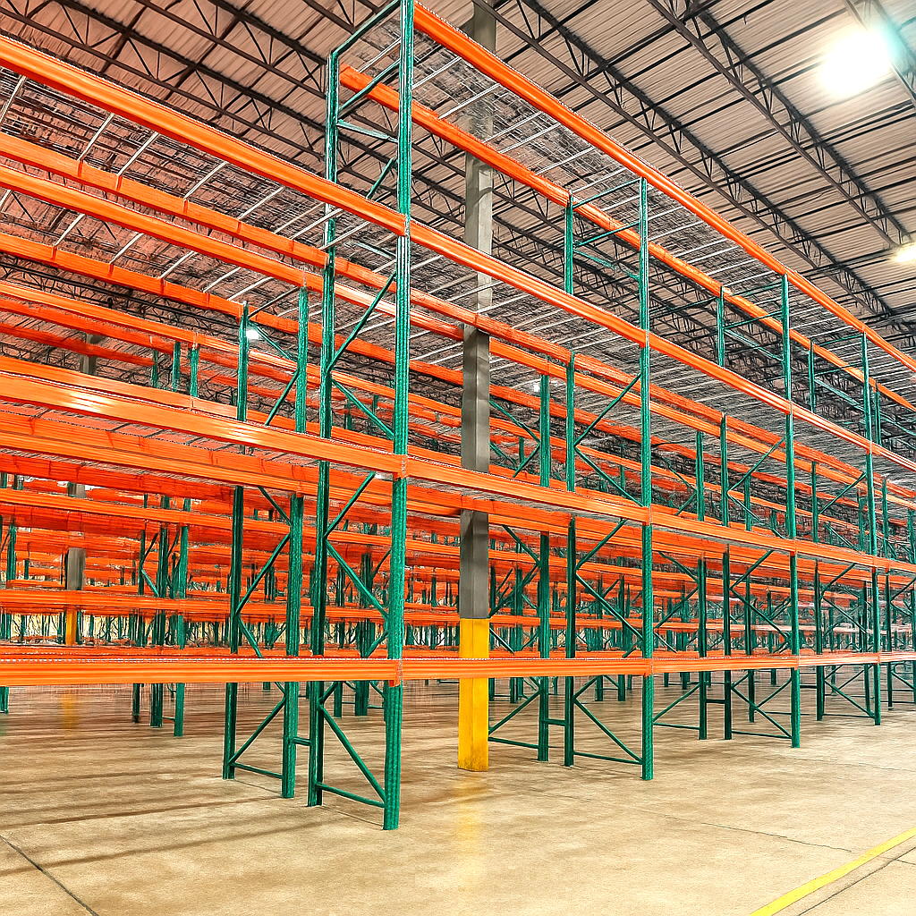Heavy-Duty Teardrop Pallet Rack Welded Steel Upright Frame Footplate Bolt-Structured Shelves Industrial Warehouse Powder Coating