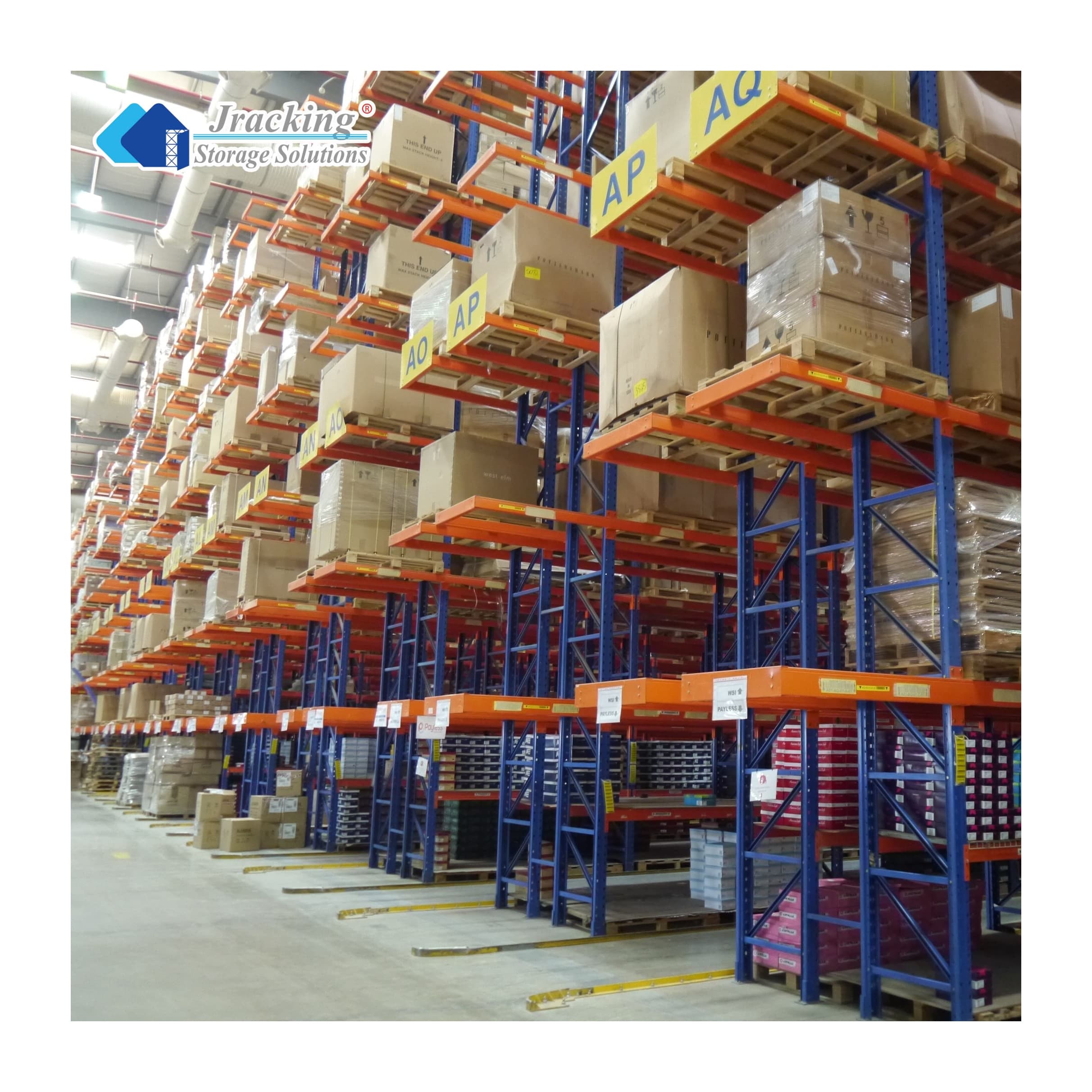 RMI&amp;CE Certified Heavy Duty Teardrop Pallet Racking System Industrial Stacking Racks Shelving For Warehouse With Column Guard