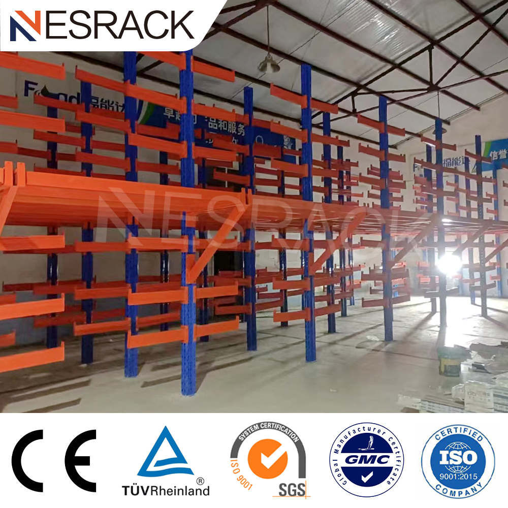 Medium Duty Boltless Anti-Rust Steel Cantilever Rack Warehouse Storage Long Arm Adjustable Height Stacking Pipes Plates Racks