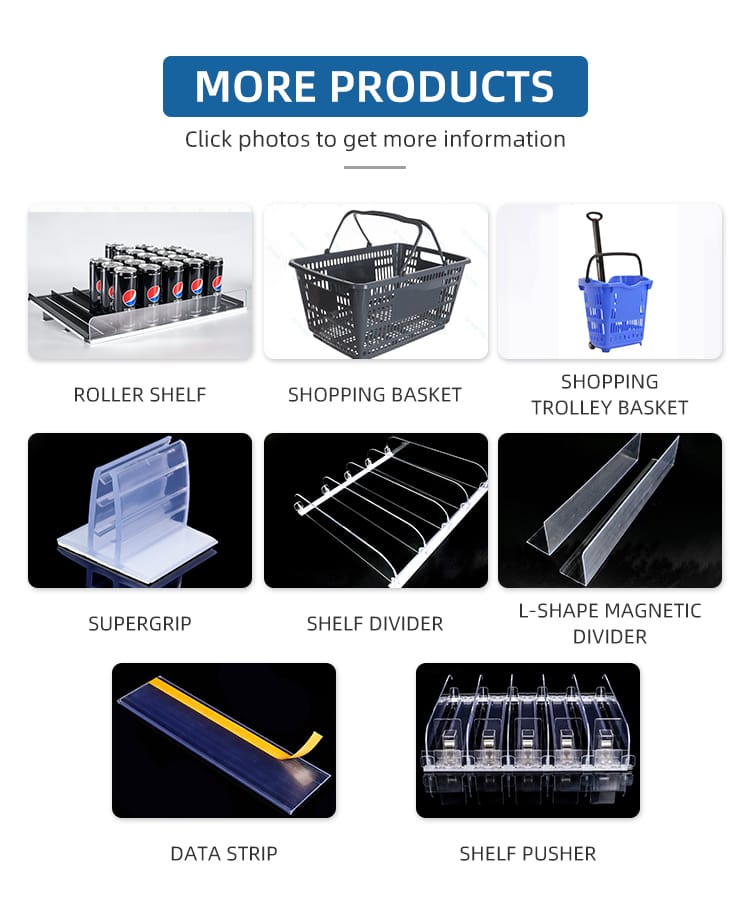 Supermarket Pusher Divider Cooler Glides Gravity Feed Roller Shelves for Beverage Roller Shelf Beverage Roller