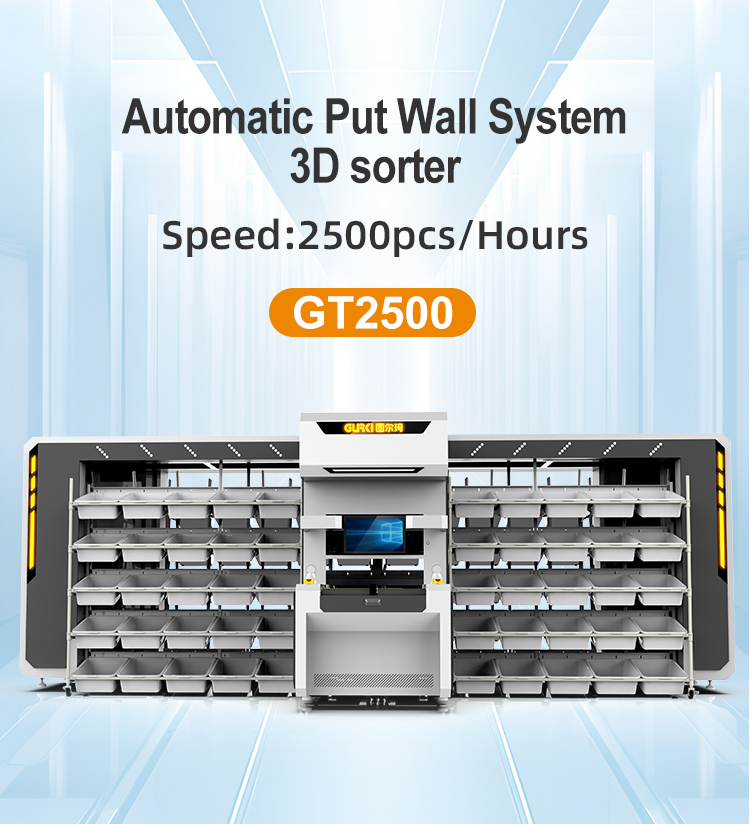 Automatic 3D Seeding Wall Sorting Putwall System E-commerce Sorting Machine 2500 PCS/H 100 Slots