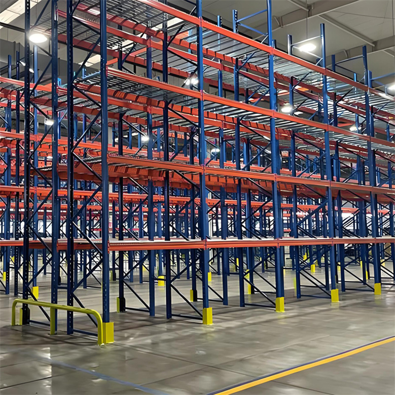 Heavy Duty High Capacity Adjustable Cold Rolled Steel Powder Coated Narrow Aisle Pallet Racking for Narrow Aisle Forklift Industrial Storage Application