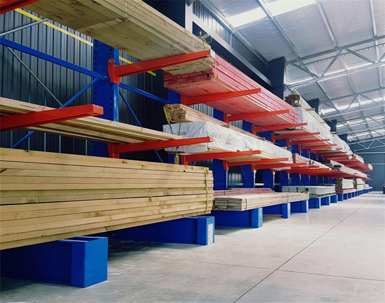 Coated cantilever rack parts ready for shipment
