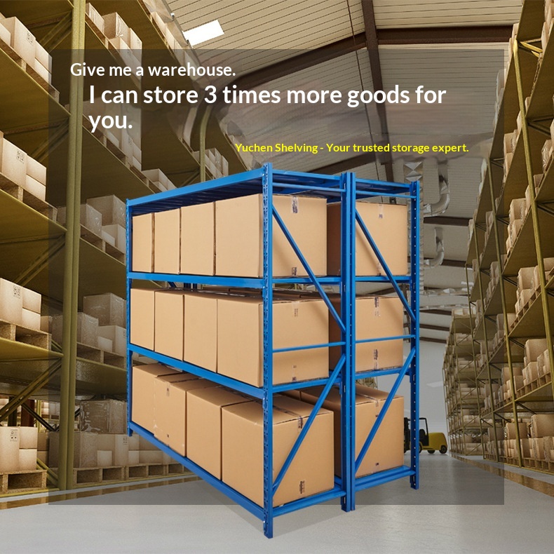 Quality 4-Layer Steel Adjustable Boltless Rack Shelf Warehouse Storage Medium Duty Powder Coated Corrosion