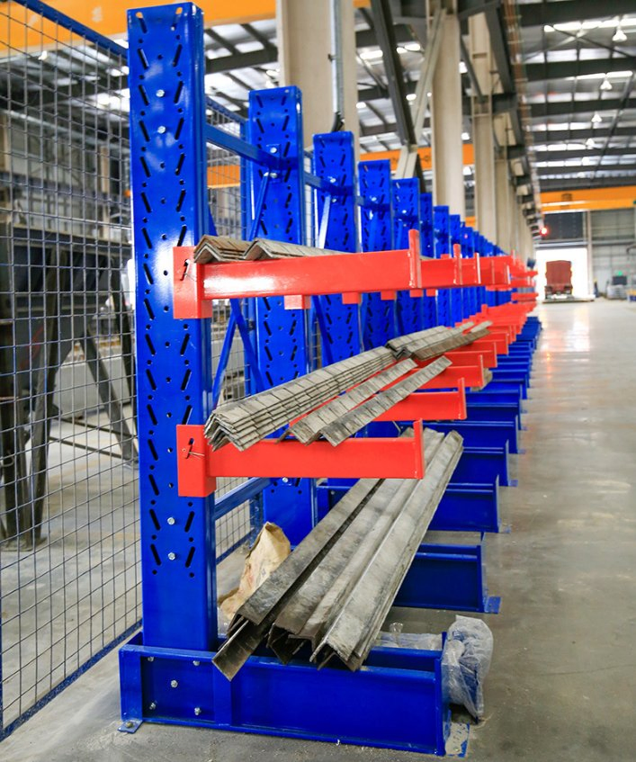 Customizable Cantilever Storage Solution Cantilever Adjustable Steel Rack for Irregular-Shaped Machinery Parts Large Panels Cable Reels