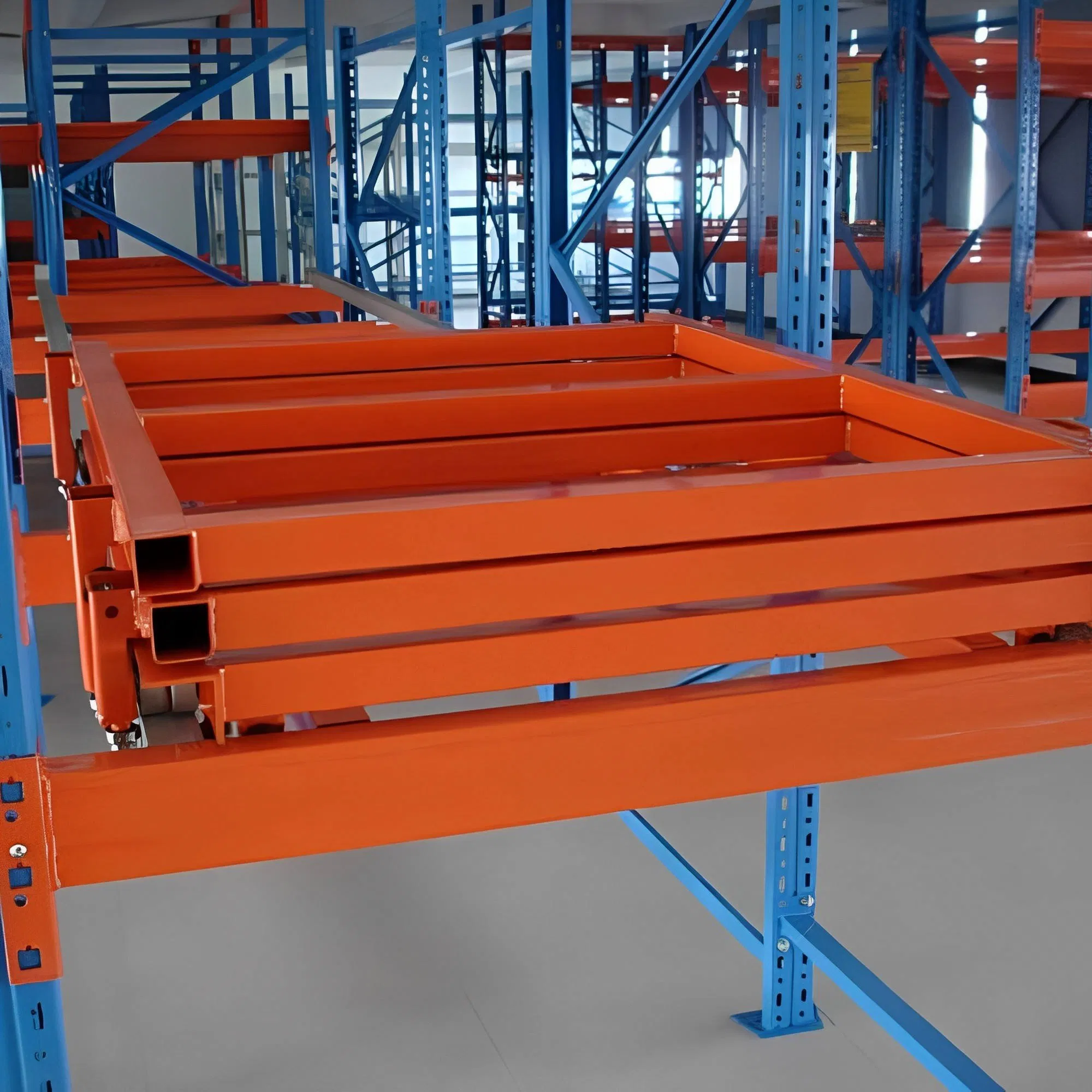 Jinhui Storage Push Back Racking Heavy Duty Pallet Racking Beams Orange Steel Pallet Racks Standard Mould Shelf Mold Storage Shelf Push Back Pallet Racking