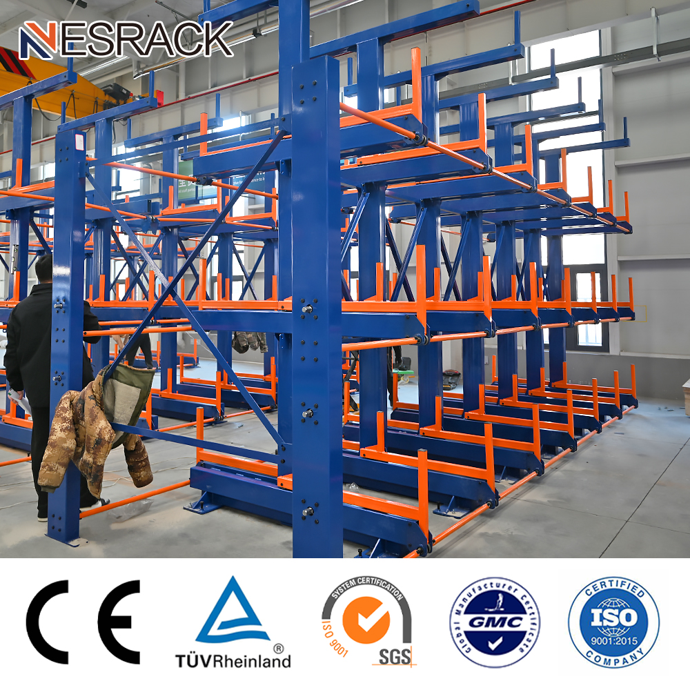 Medium Duty Boltless Anti-Rust Steel Cantilever Rack Warehouse Storage Long Arm Adjustable Height Stacking Pipes Plates Racks