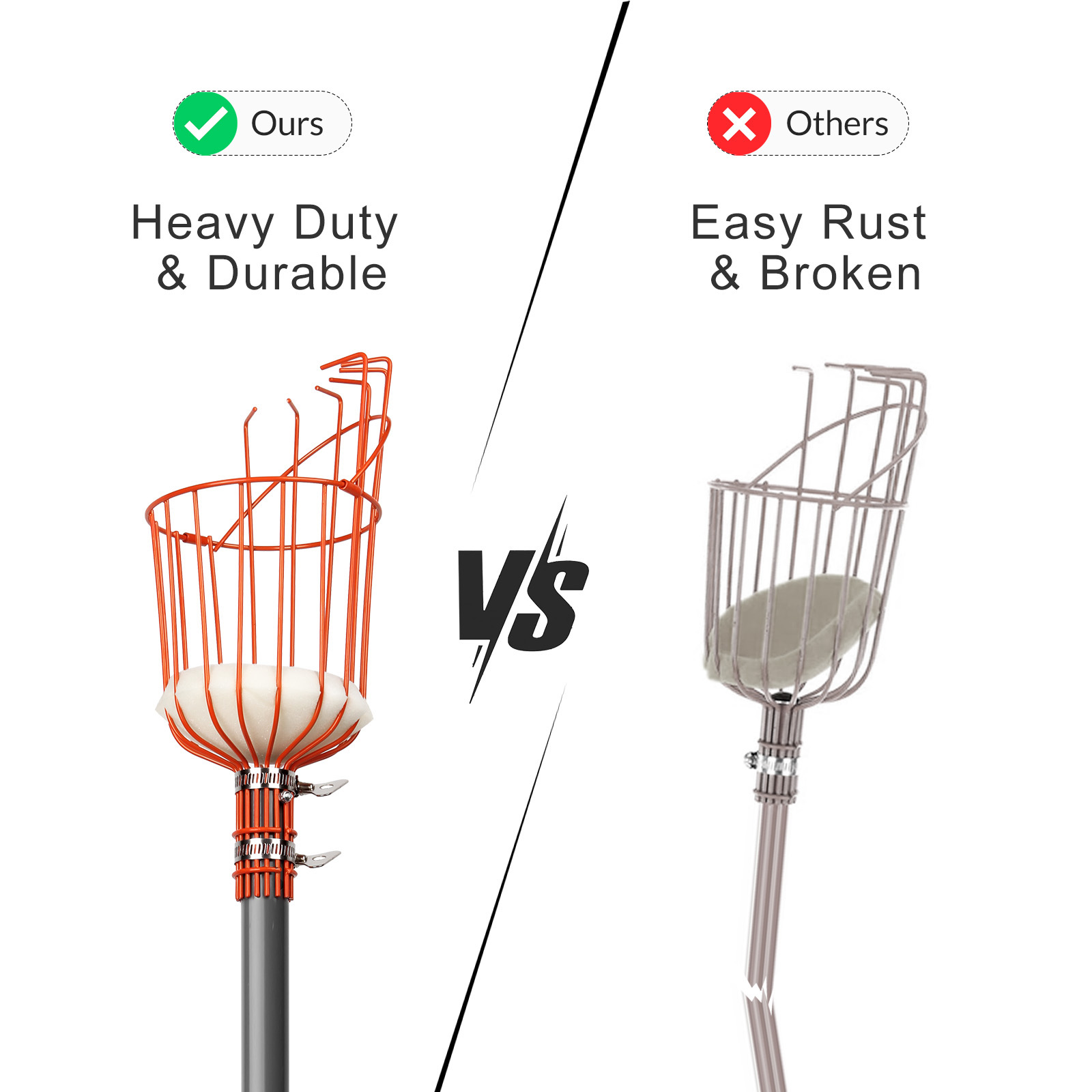 Comb Pick Lock Picking Tool Fruit Picker Head Basket Pole Saw Telescopic Cherry Picker Price Tracked Cherry Picker