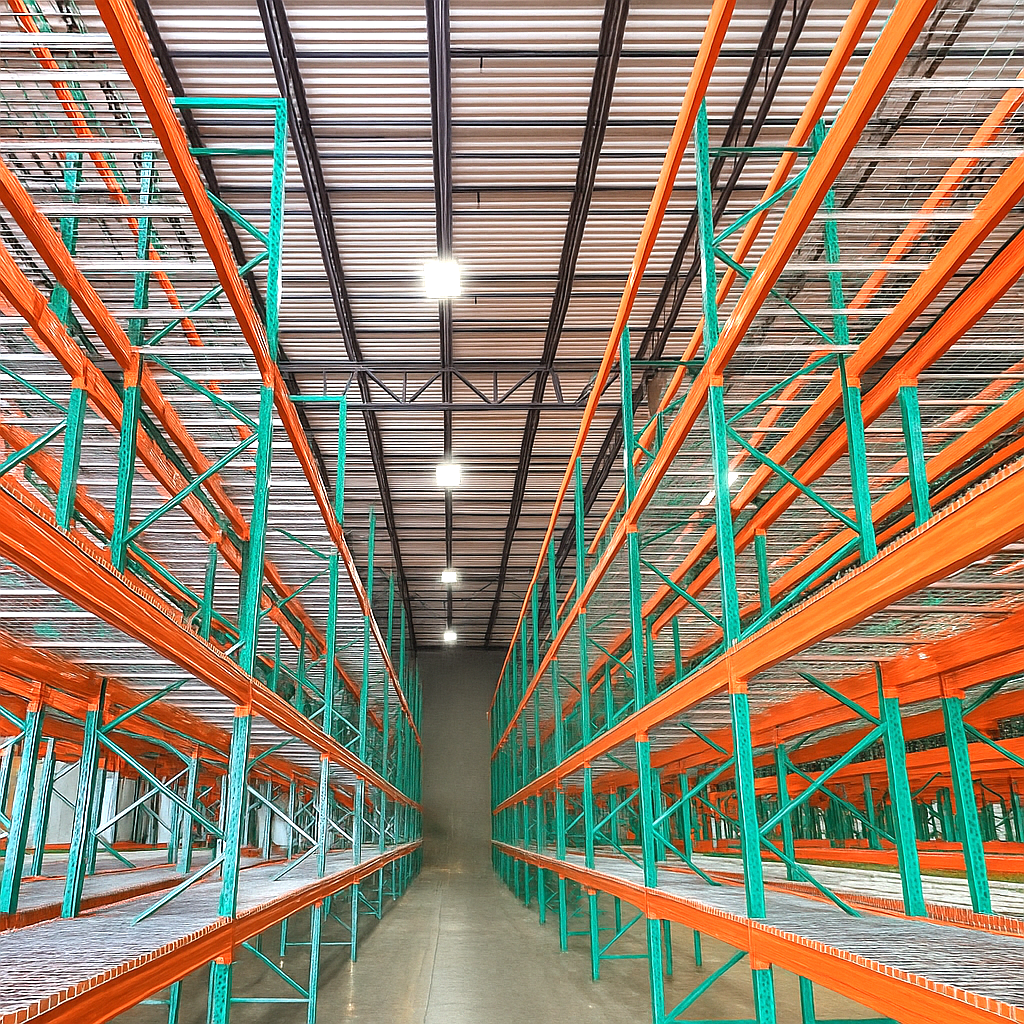 Heavy-Duty Teardrop Pallet Rack Welded Steel Upright Frame Footplate Bolt-Structured Shelves Industrial Warehouse Powder Coating