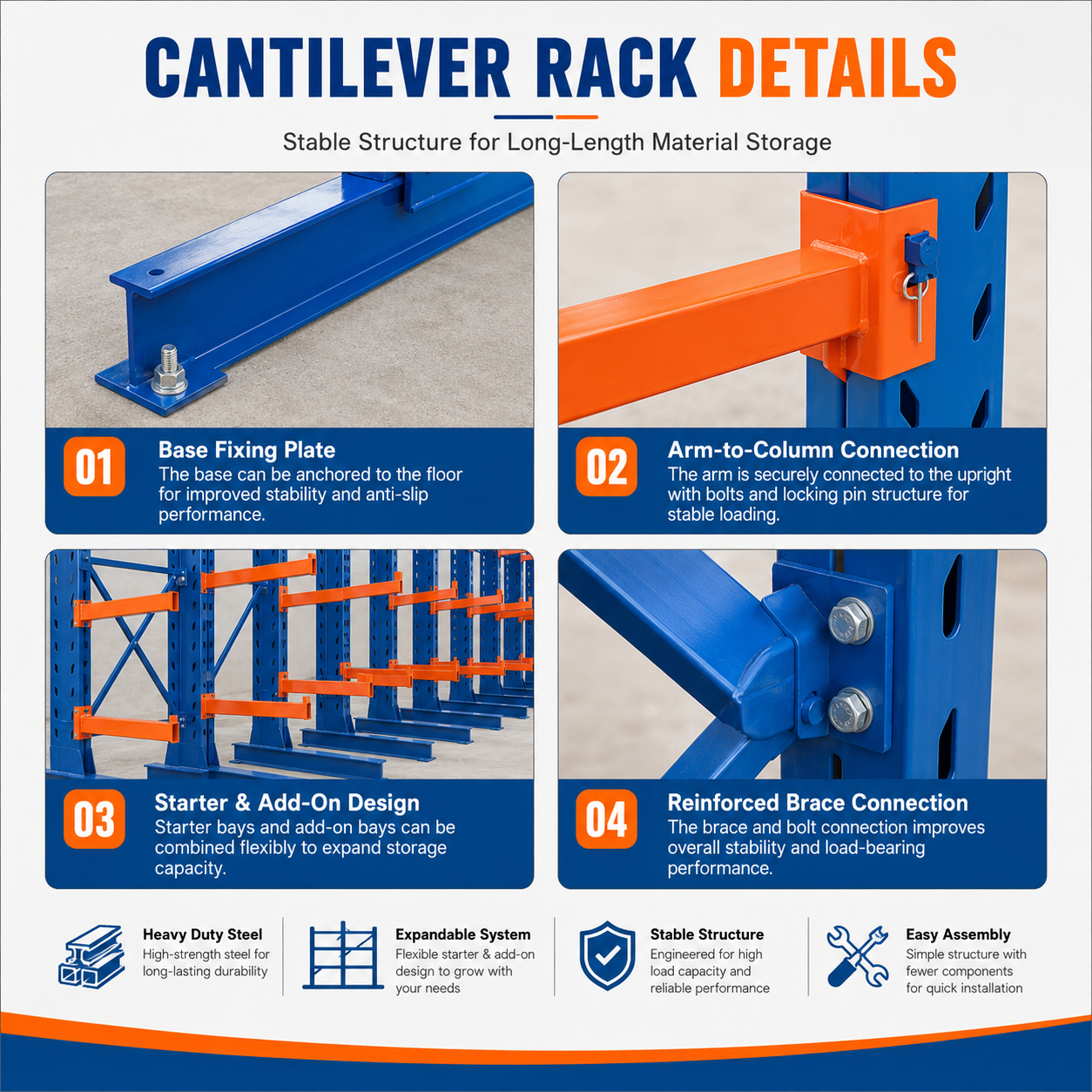 Customized Heavy Duty Irregular Goods Storage Special Cantilever Racking Adjustable Cantilever Rack for Warehouse Pipe Lumber