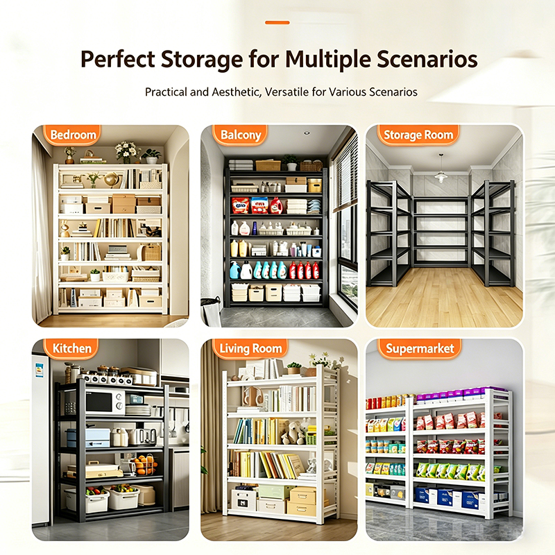 High Load Capacity Boltless Adjustable Metal Storage Rack 5-Tier Steel Shelving for Warehouse