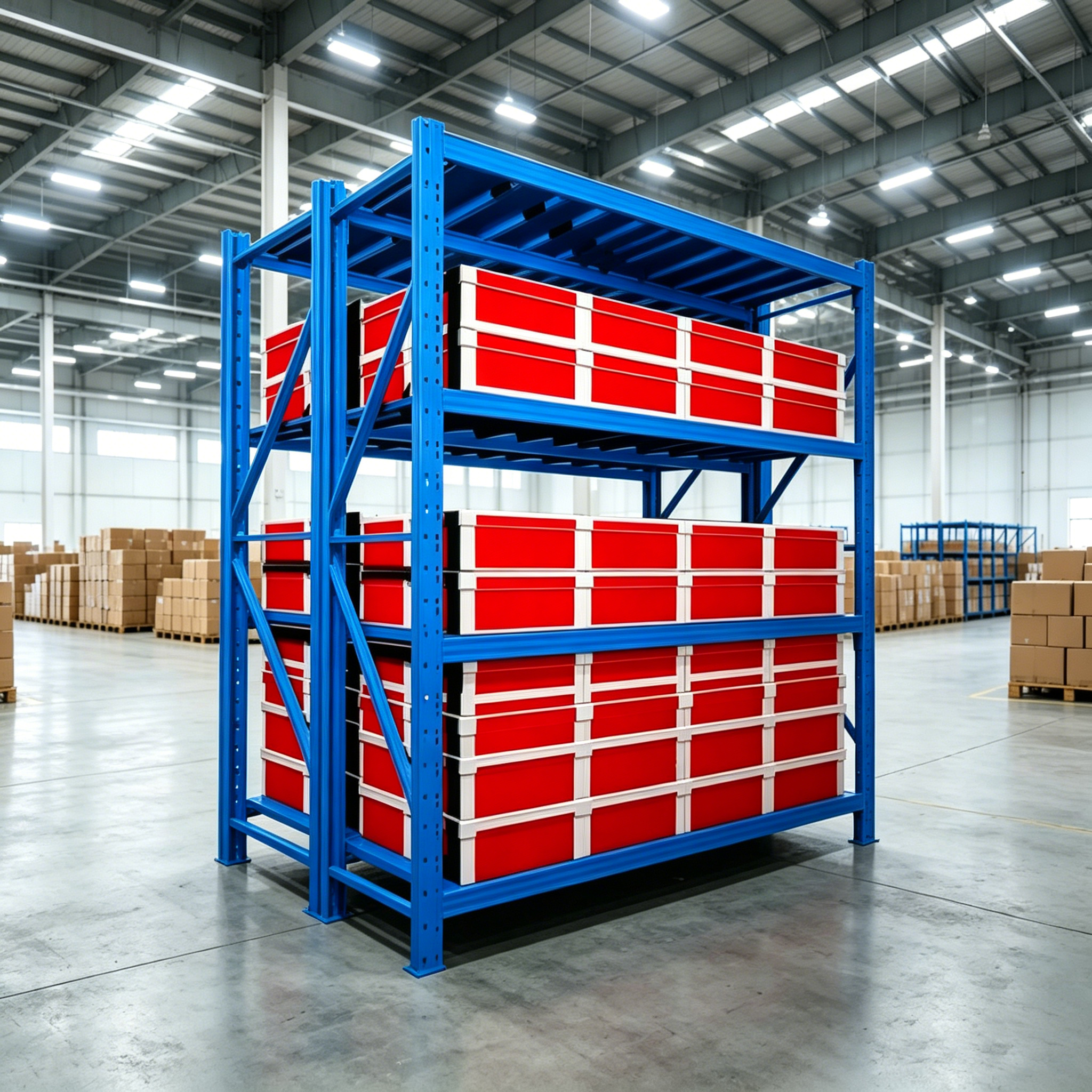 Medium Duty Steel Storage Racking with Corrosion Protection Boltless Installation for Garage and Warehouse Shelving