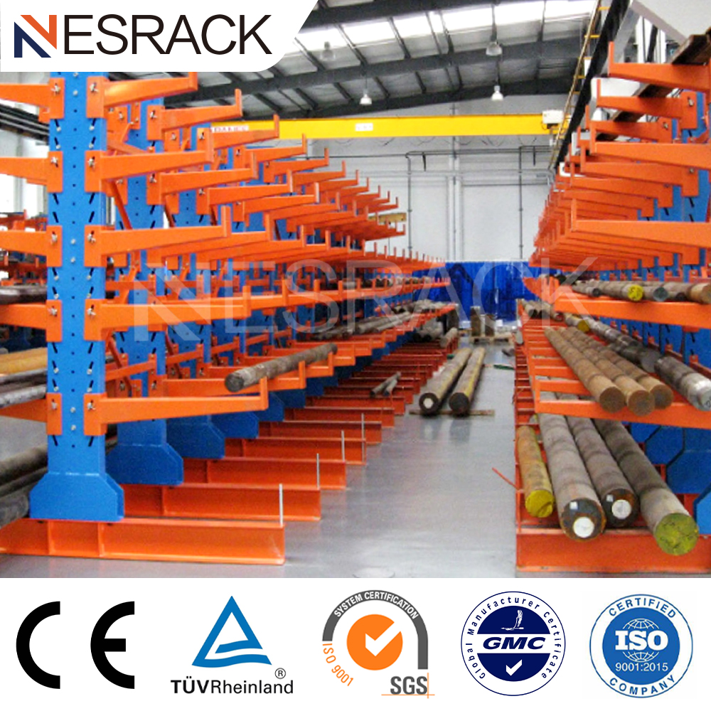 Medium Duty Boltless Anti-Rust Steel Cantilever Rack Warehouse Storage Long Arm Adjustable Height Stacking Pipes Plates Racks