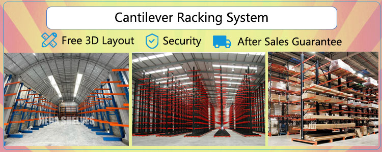 Single Sided Cantilever Rack Heavy Duty Cantilever Shelf Pallet Racking System Selective Steel Warehouse Tube Shelves