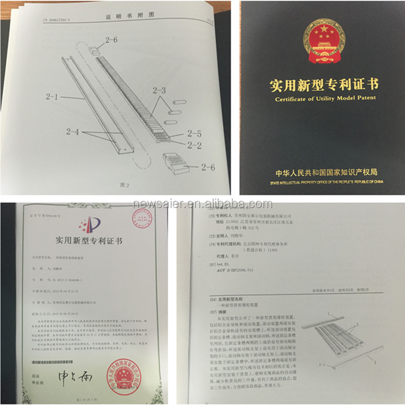 Our Patent Certificate for Gravity Feed Shelving