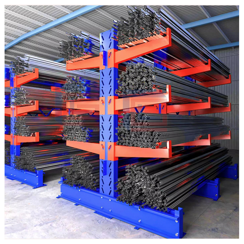 Heavy Duty Steel Cantilever Racking System Adjustable Cantilever Arms Industrial Warehouse Storage Racks For Pipes OEM
