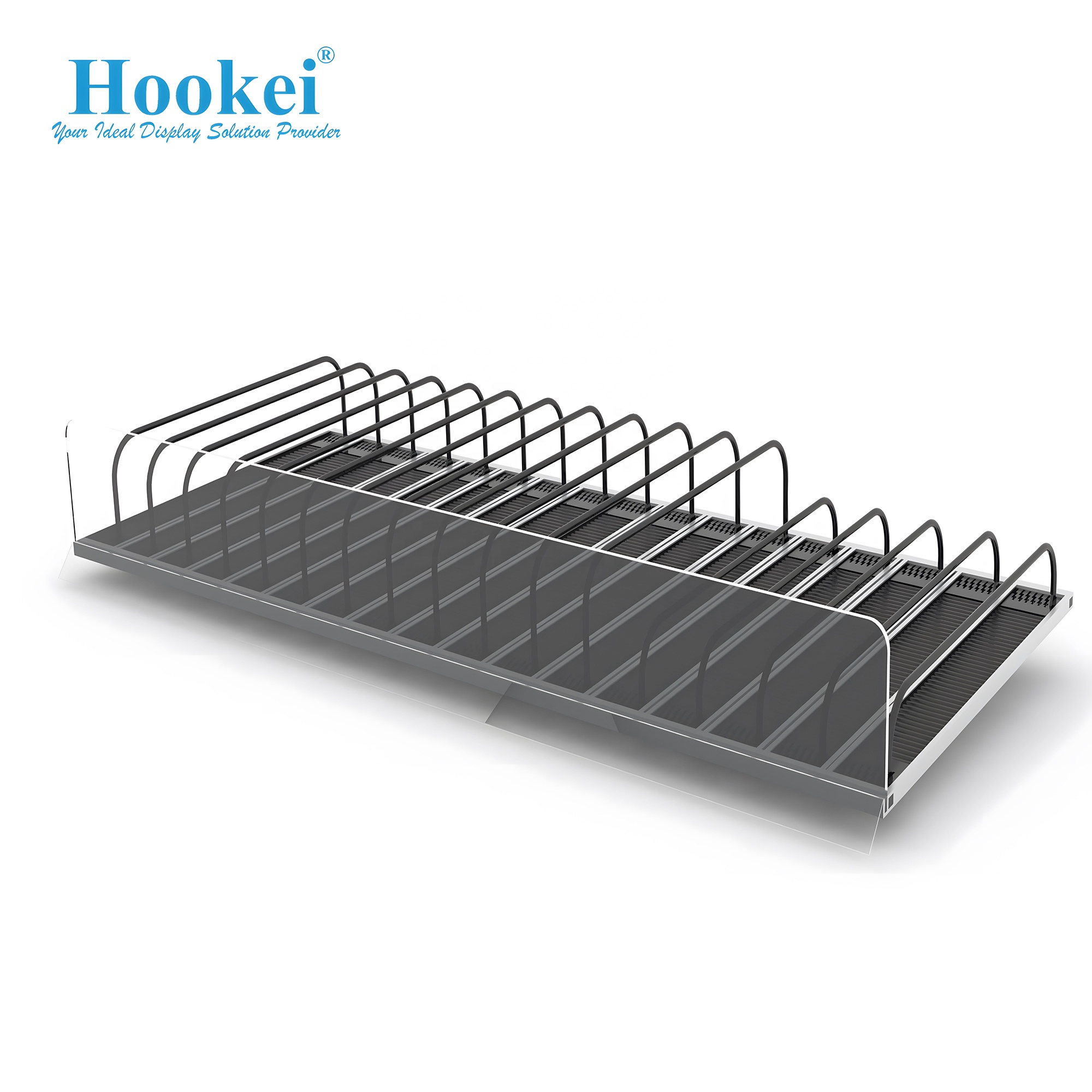 Commercial Refrigerator Gravity Roller Shelf PVC Rolling Shelving in French Language Freezer Parts