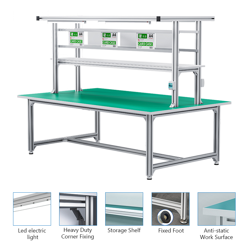 Eida Industrial 5-Layer Aluminum Workbench Stacking Racks Shelves 200kg Capacity Workshop DIY Production