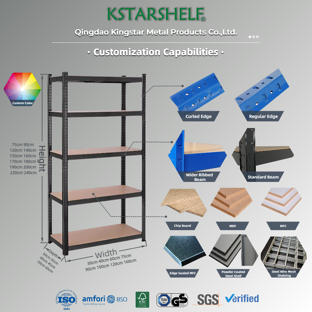KSTARSHELF Heavy Duty Shelving Plug-in System 5-Layer Cellar Workbench Storage 1500 kg Load Capacity Quick Assembly