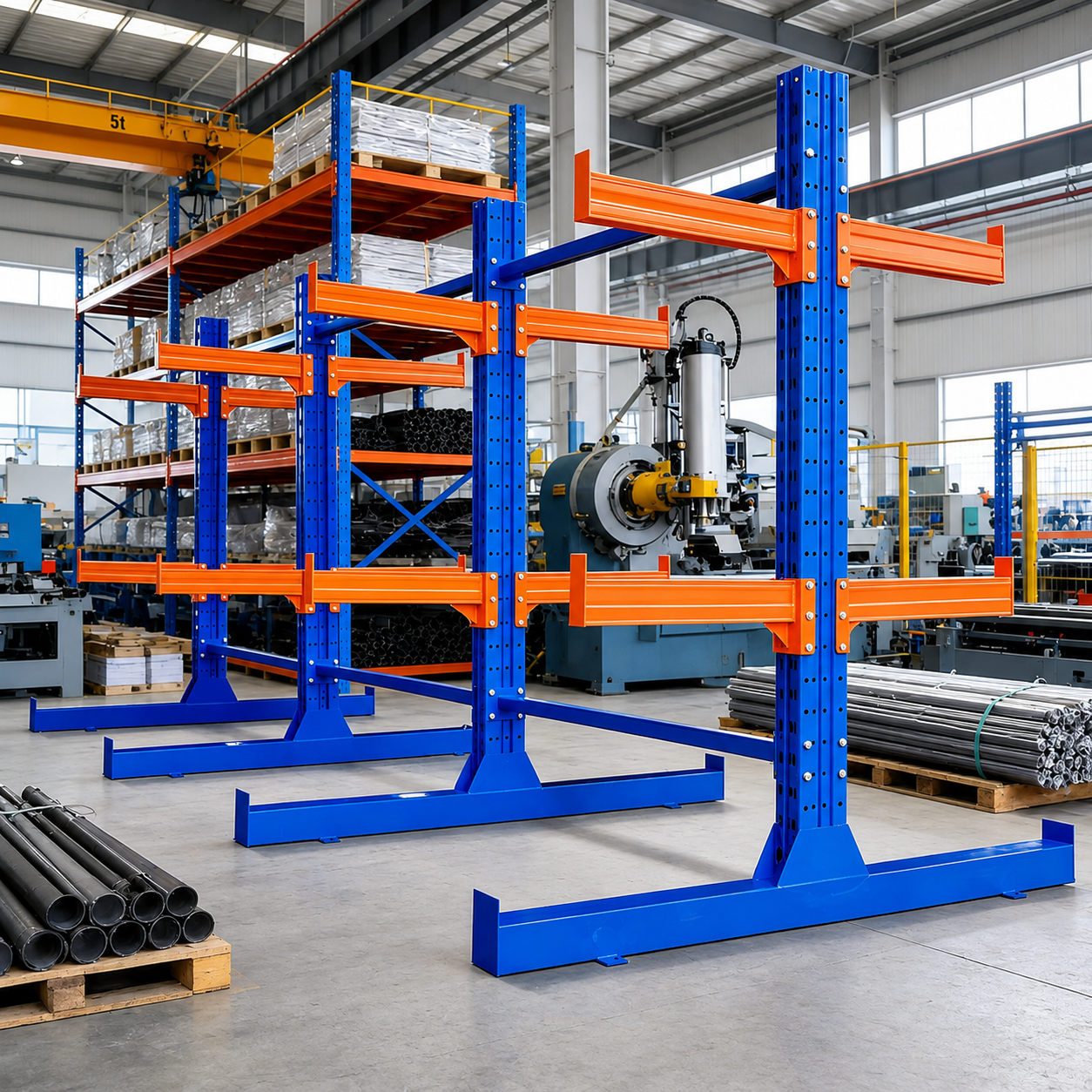 Industrial Cantilever Storage Rack for Steel Pipe Timber Lumber and Profiles