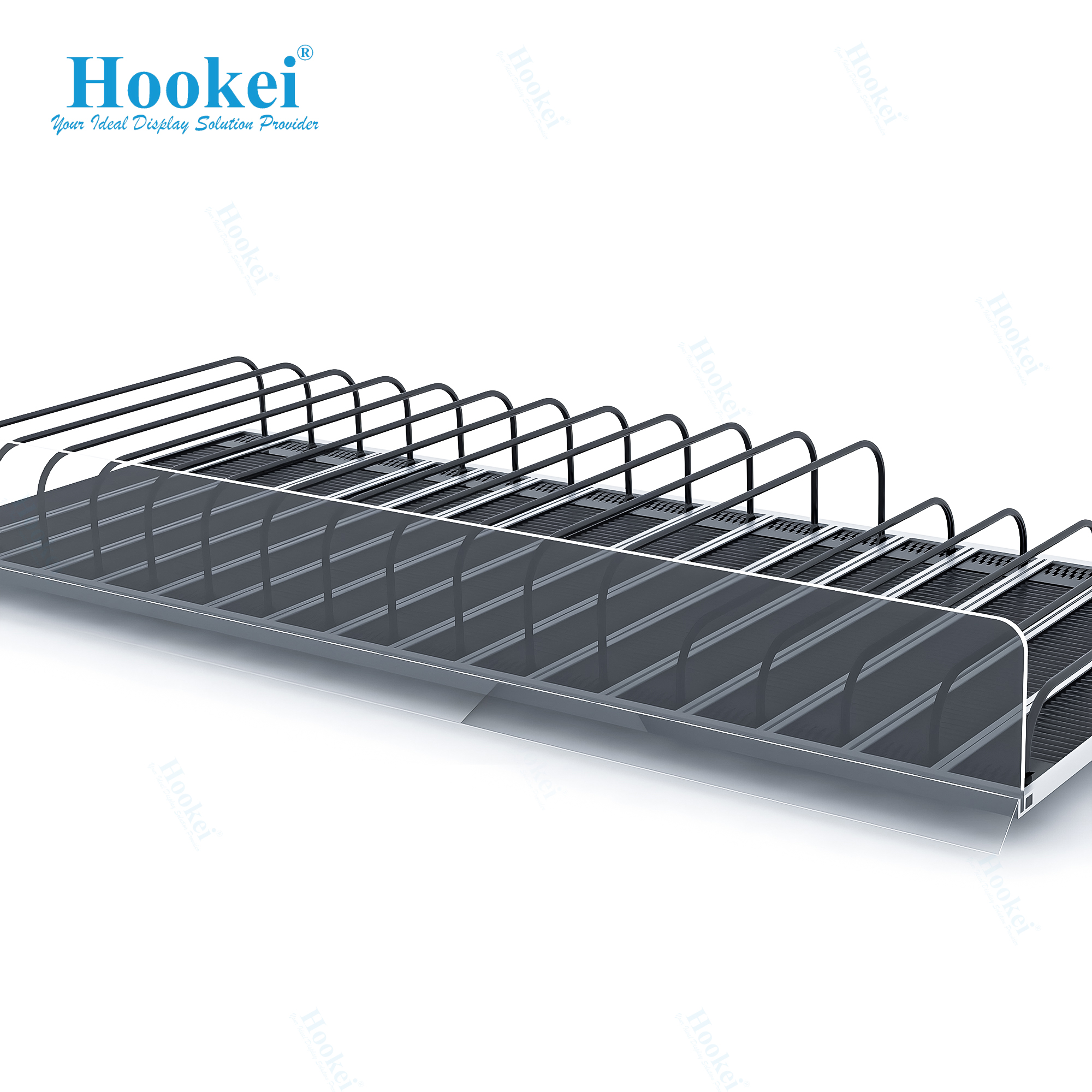 Commercial Refrigerator Gravity Roller Shelf PVC Rolling Shelving in French Language Freezer Parts