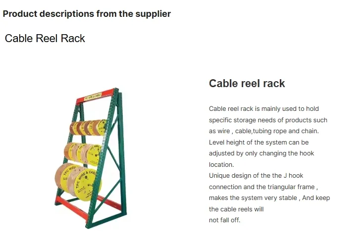 Customized Hot Sale Factory Price Grade Metal Cable Reel Storage Rack