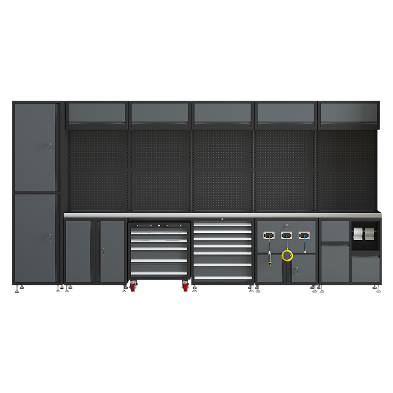 Cold-Rolled Steel Large Garage Storage Combo Tool Cabinet With Auto Repair Workstation And Workshop Workbench