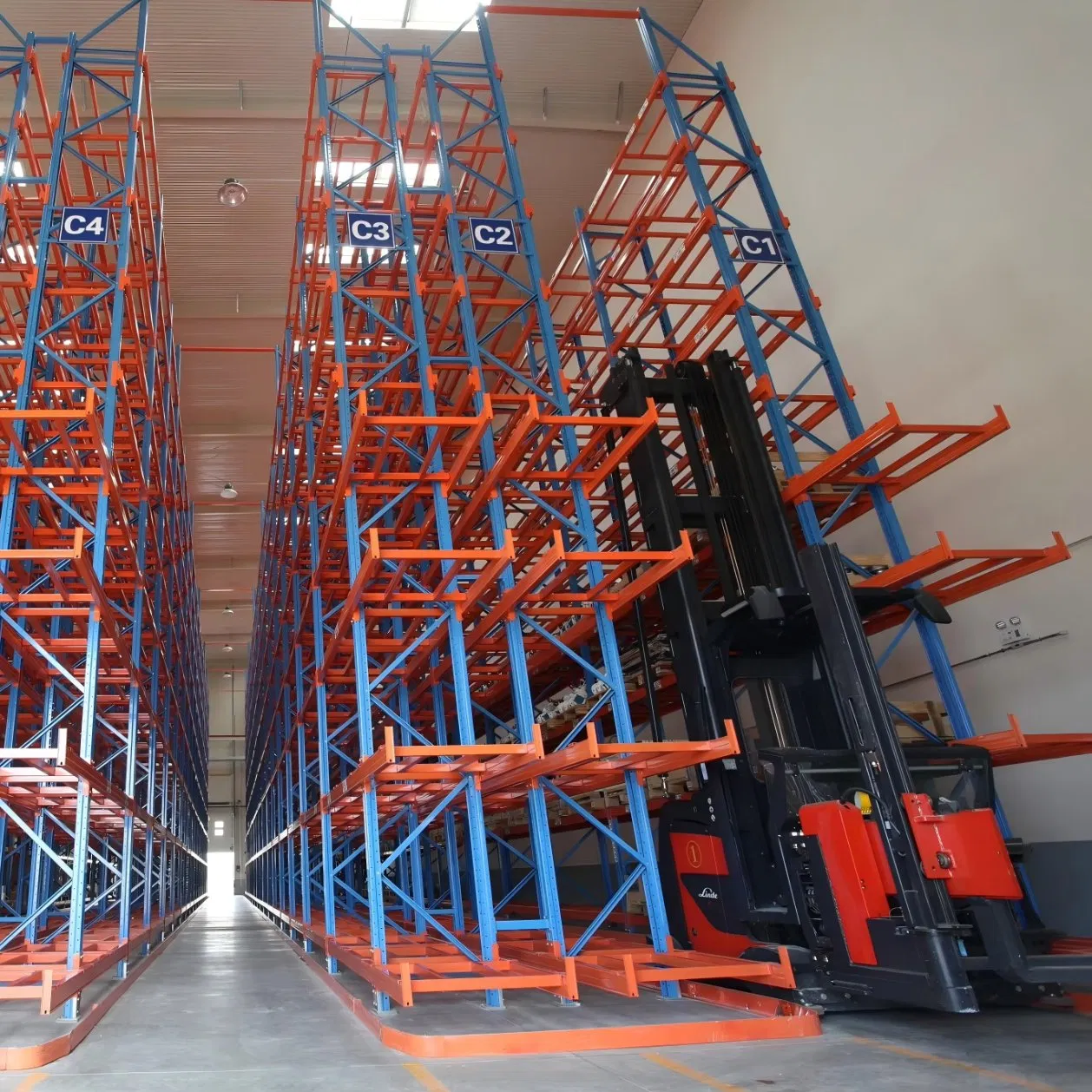 Narrow Aisle Pallet Rack High Efficiency with Turret Truck for Industrial Warehouse