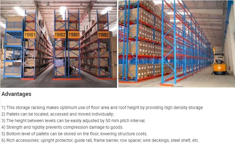 Warehouse Storage Heavy Duty Very Narrow Aisle Vna Pallet Storage Rack