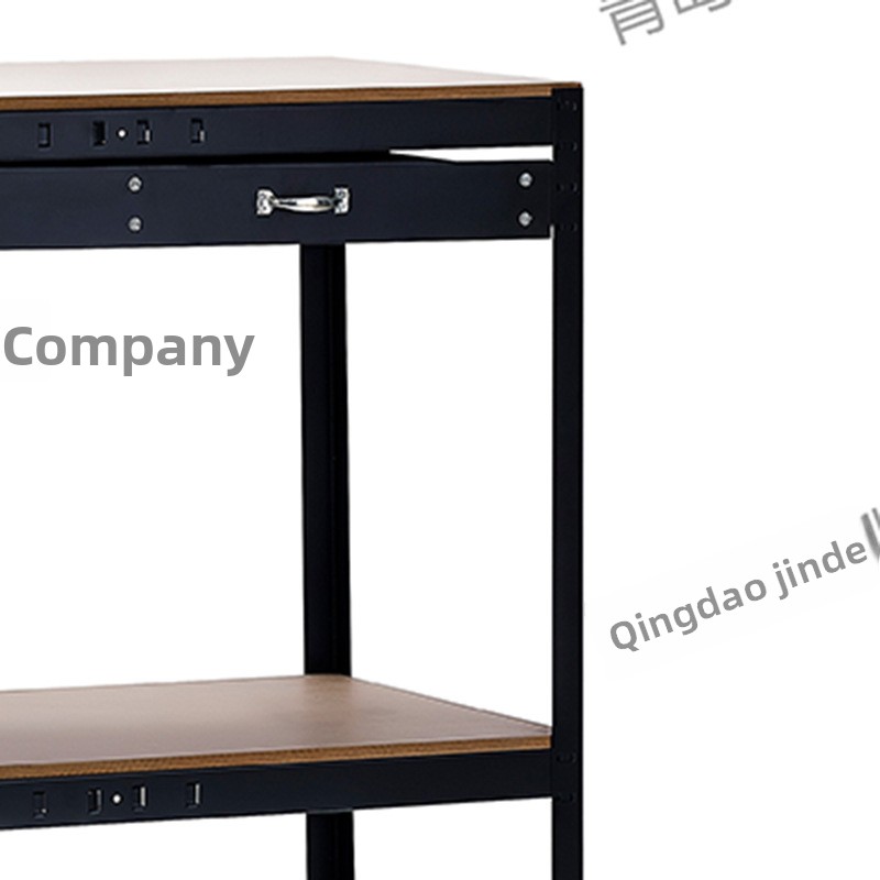 Customizable KWT22 Workbench Display Rack with Drawer Shelf Black/Brown Source Factory Wholesale for Workshop