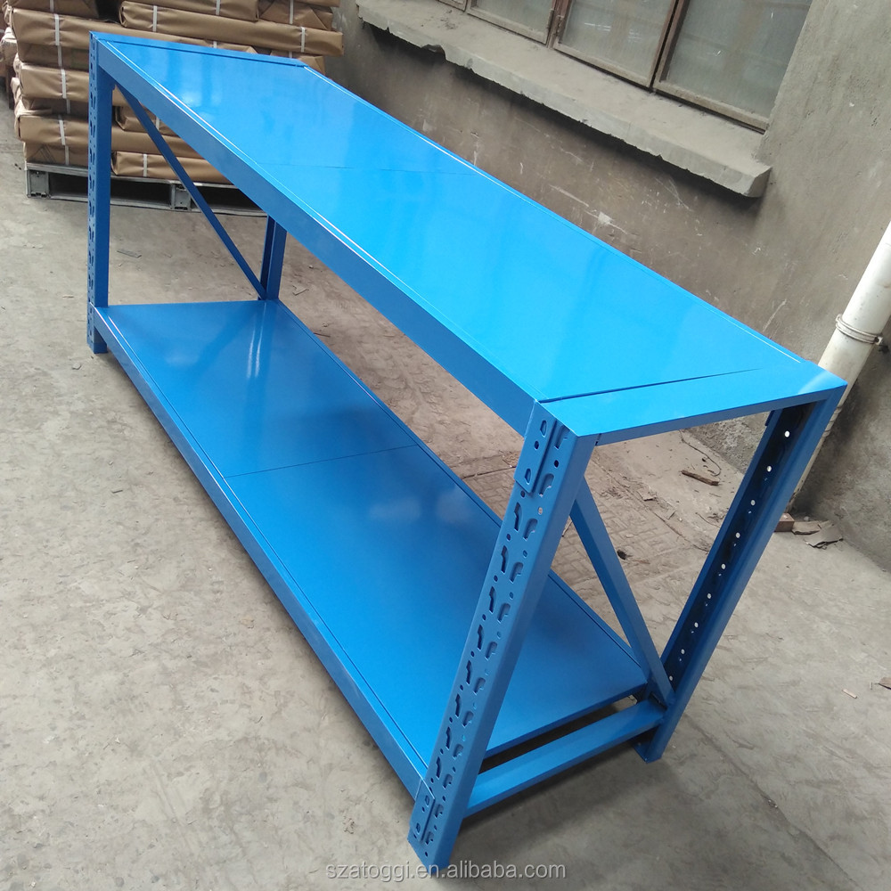 400kg Load Capacity Folded Steel Blue Work Bench Steel Storage Shelf
