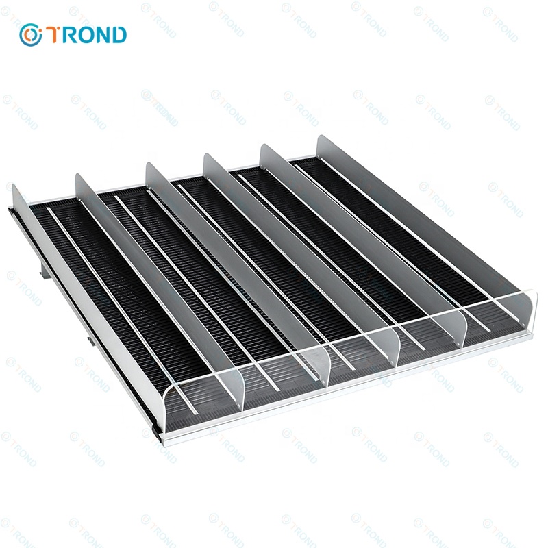 Supermarket Pusher Divider Cooler Glides Gravity Feed Roller Shelves for Beverage Roller Shelf Beverage Roller