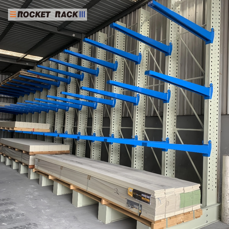 Industrial Heavy Duty Steel Cantilever Rack Layers Adjustable Durable Customizable Warehouse Racking for Lumber Pipe Storage