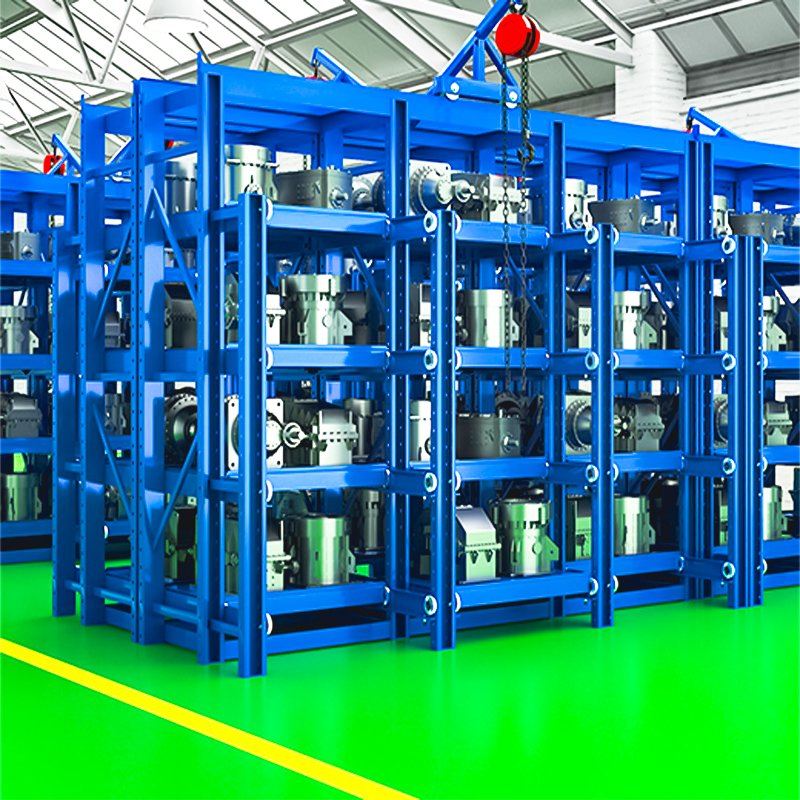 Roll out Tray with Guide Rail 1800kg Per Drawer Packaging Mould Storage Rack