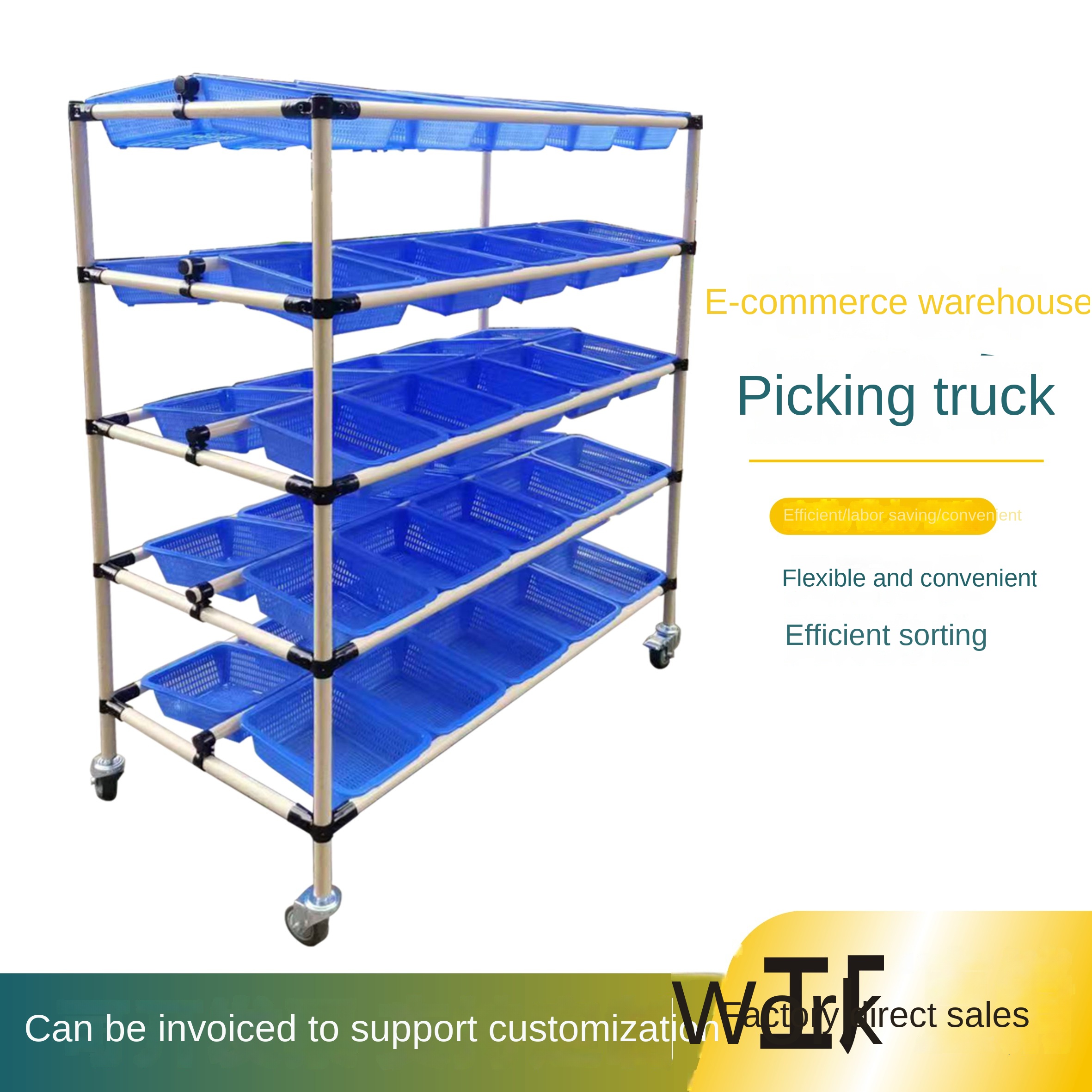 Multi-Level Steel Warehouse Express Sorting Truck for E-commerce Logistics Picking and Wall Mobile Tool Vehicle