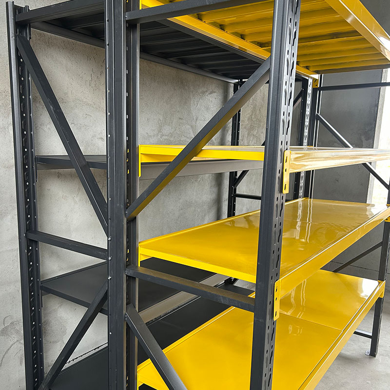 Adjustable Metal Boltless Shelf Racks Popular Medium Duty Warehouse Storage Rack Units No-Bolt Stacking Shelves for Steel