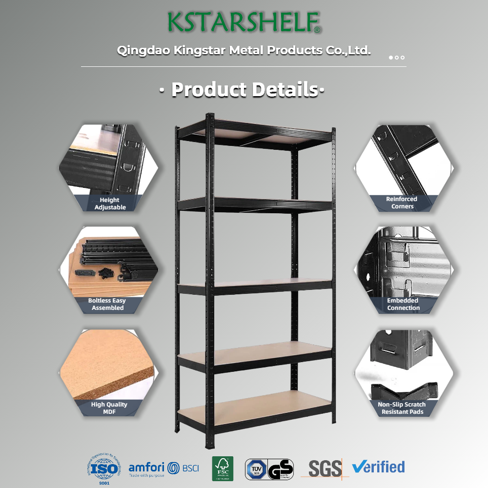 KSTARSHELF Heavy Duty Shelving Plug-in System 5-Layer Cellar Workbench Storage 1500 kg Load Capacity Quick Assembly