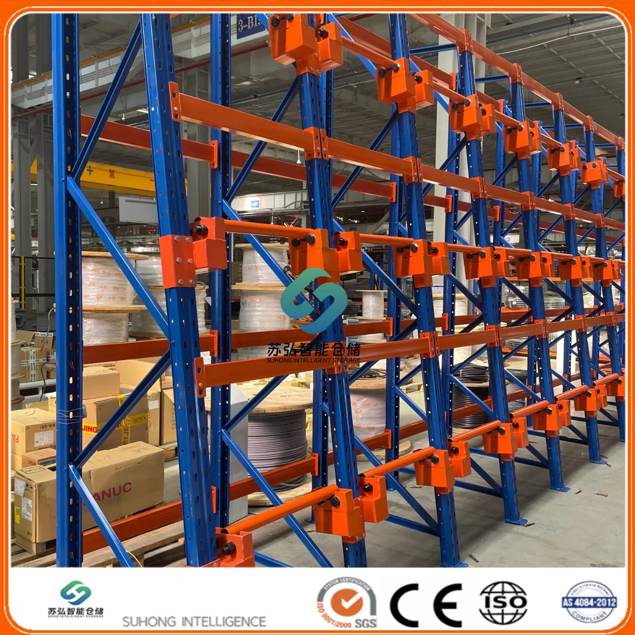 Horizontal Cable Storage Rack for Fiber Optic Reels