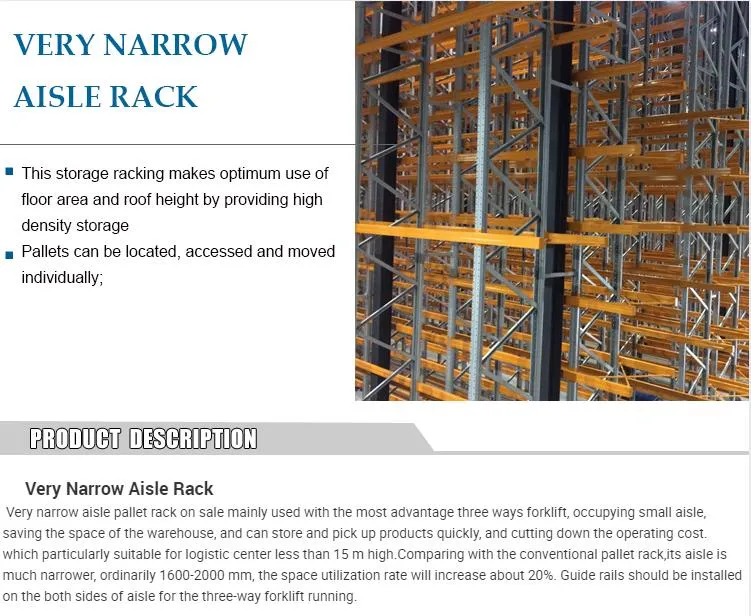 Warehouse Storage Heavy Duty Very Narrow Aisle Vna Pallet Storage Rack